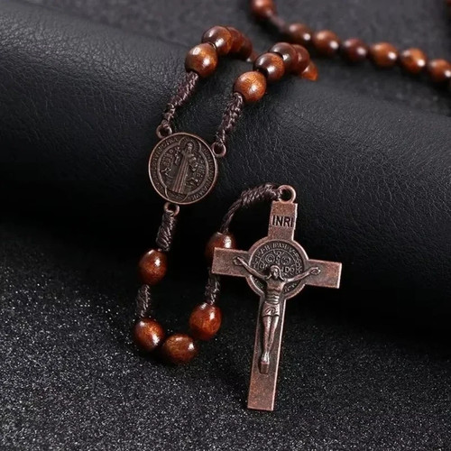 Wooden rosary cross - rosary,