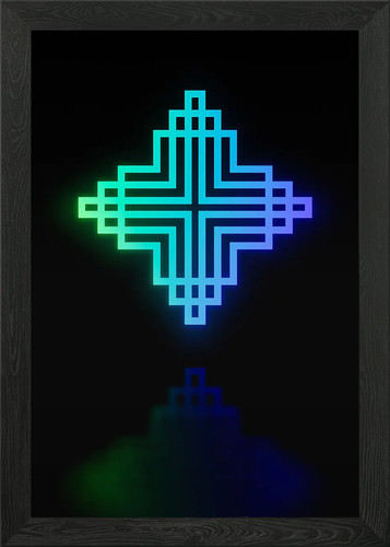 Neon sacred geometry glyph - neon,