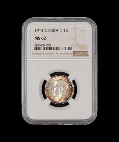 George 1914 silver shilling - george,