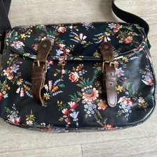 Fat Face Women's Large PVC Coated Cotton Satchel+Leather Buckles +Web Strap VGC