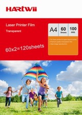 120 Sheets Overhead Projector Film OHP Acetate A4 Black White Laser Hartwii UK