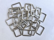 25mm Rectangle Rings Loops WELDED Metal Silver Fasteners Rectangular D Ring D23