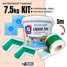 Waterproof Tanking Kit Wet Room System Shower Set 7.5kg + tape, corners, collars