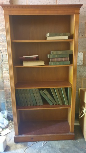 Yew veneer bookcase - yew,
