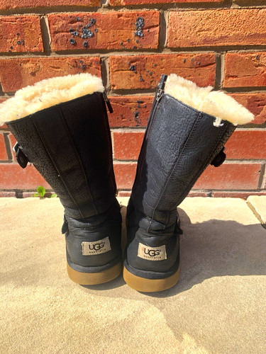 Ugg australia black leather - black,