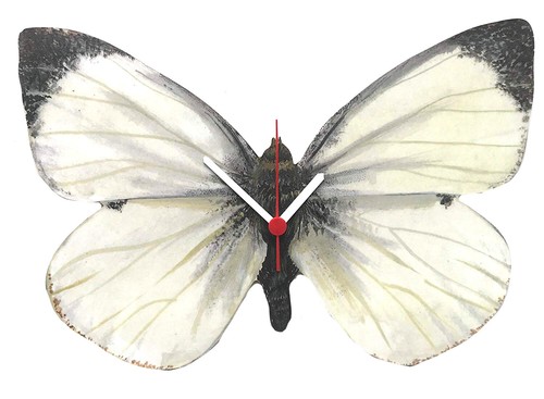 Cabbage white butterfly clock - cabbage,