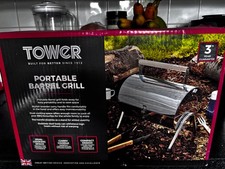 Tower- Silver drum barrel bbq