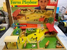 BRITAINS.1:32.FARM.PLAY BASE.PIG STY.SHEEP PEN.MASSEY HARRIS TRACTOR.ANIMALS.COW