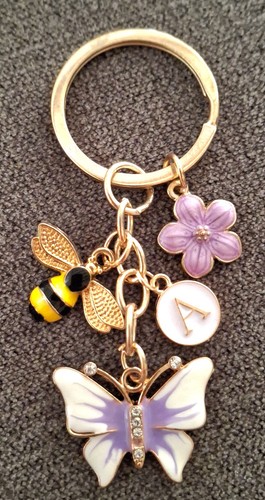 Purple butterfly bee enamel - purple, &