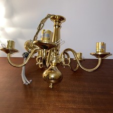 Vintage Ornate Gold Tone Metal Chandelier – 5 Arm Ceiling Light Fitting