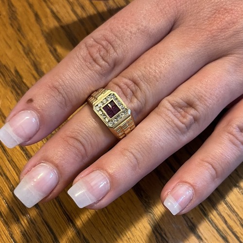 Men gold tone signet - signet, band