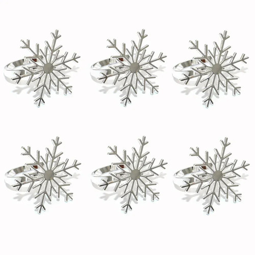 6pc silver gold snowflake - 6pc,