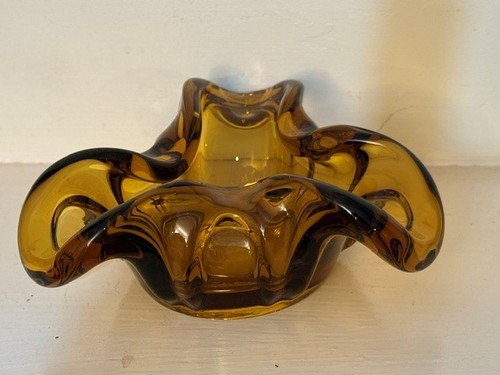 Vintage murano amber glass - murano,