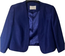 Jacques Vert Purple Silken Open Lapel Occasion Jacket Size 18