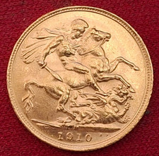 Gold Sovereign - aUNC - 1910
