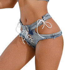 Sexy Lady Lace Up Mini Denim
