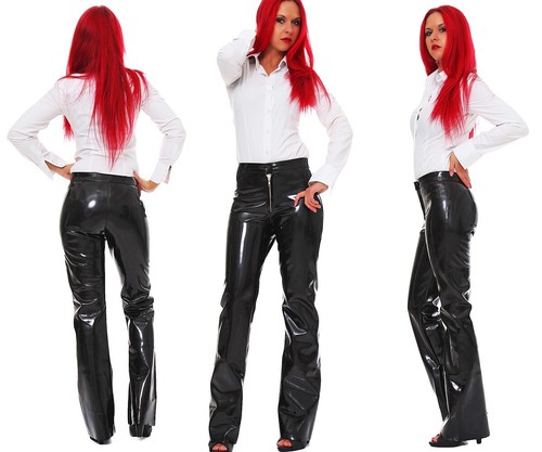 Ladies patent trousers vinyl - ladies,