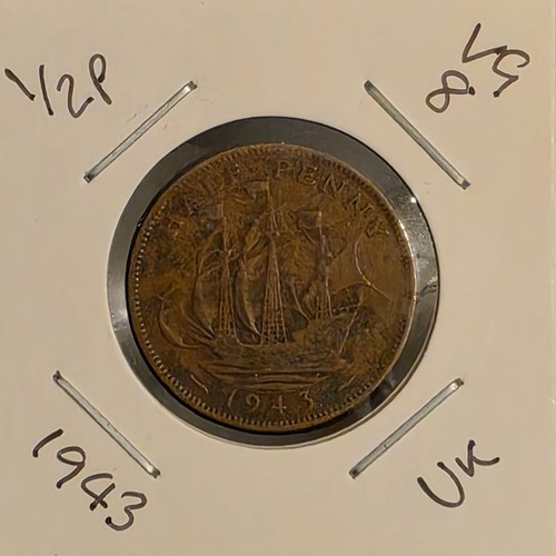 1943 george half penny - george, vi