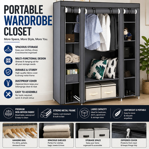 Clothes closet wardrobe - clothes,