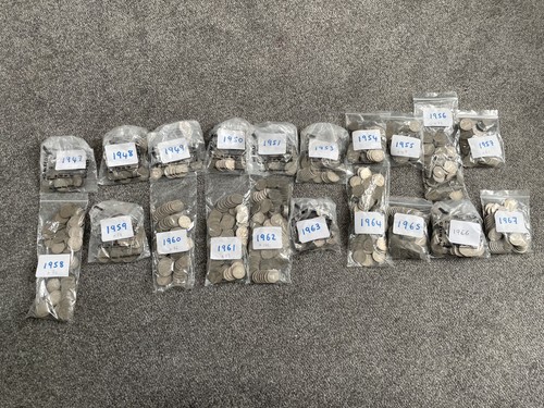 Sixpence coins job lot post - sixpence,