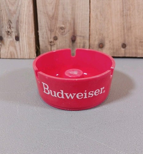Vintage red budweiser ashtray - budweiser,
