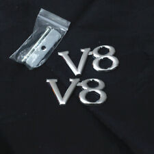 Chrome Silver V8 Metal Grille Emblem + Sticker Decal Badge Auto Engine Motors 3D