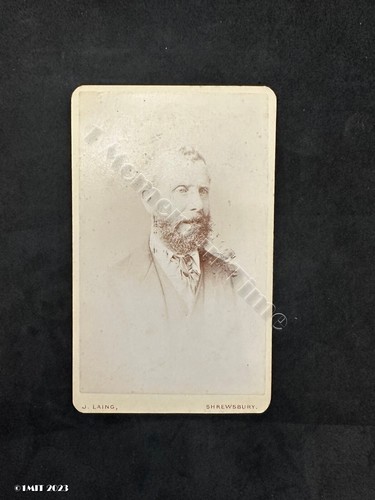 Cdv man beard - man, laing
