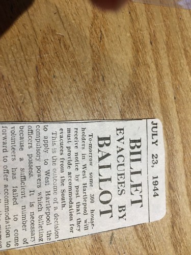 Ww2 west hartlepool billet - ,