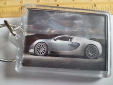 VINTAGE Old Keyring Plastic Window Car Motor Bugatti Yeyron Sports 