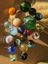 Lovely Lot Of 20x Vintage / Antique  Marbles - Various Swirl Patterns