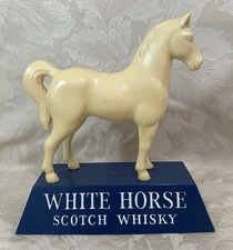 Vintage White Horse Whisky - 9" Plastic Advertising Sign Figure - Man Cave