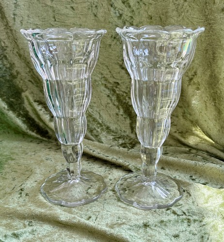Elegant pair pressed glass - pair,