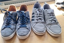 Adidas Neo Men's Trainers x 2 pairs navy suede grey sz uk8