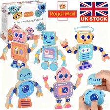 28PCS Wooden Robot Building