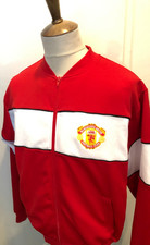 RETRO SCORE DRAW MANCHESTER UNITED TRACKSUIT TOP SIZE LARGE RED
