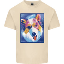 Abstract Australian Shepherd Dog Mens Cotton T-Shirt Tee Top