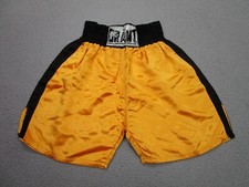Grant Boxing Shorts Mens Medium Yellow Black Satin Gold Rocky Balboa Adult Boxer