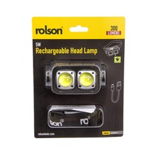 Rolson 5W Rechargeable Head Lamp | 300 Lumens | Black