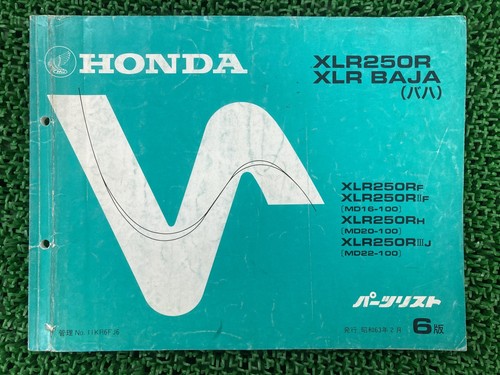 Xlr250r baja parts - baja, list