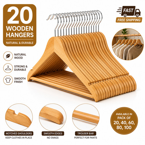 Wooden coat hangers - coat, suit