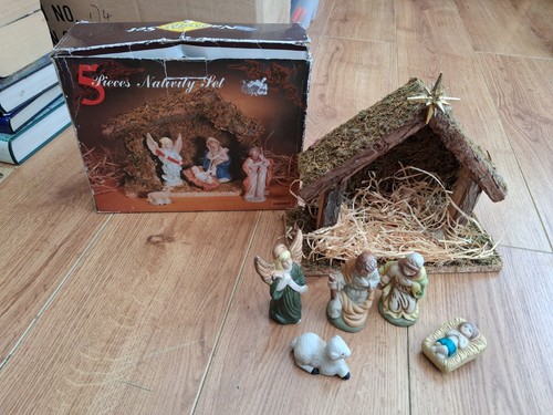Vintage wooden nativity set - wooden,