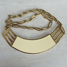 Monet Gold Tone Cream Enamel