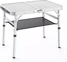 Sportneer Folding Camping Table, Adjustable Height Small Folding Table Portable