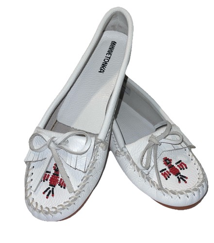 Minnetonka white leather - minnetonka,