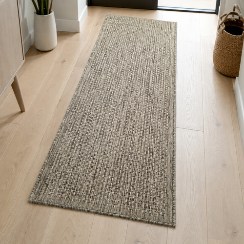 Non slip rug solid - non, brown