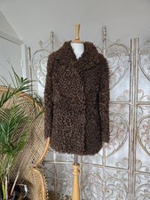 Vintage brown curly sheepskin