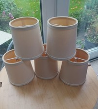 Set Of 5 Vintage Cream Clip On Lampshades