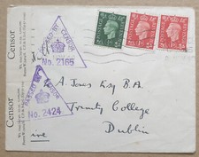 Great Britain 1940 Censored Letter to Dublin #9033