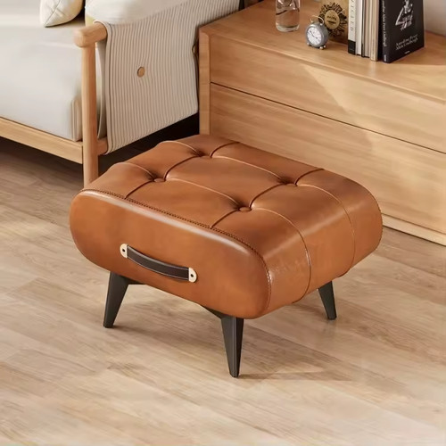 Luxury leather footstool - pu,