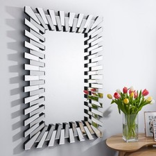 Starburst Rectangular Modern Wall Mirror Hallway Living Room Bedroom